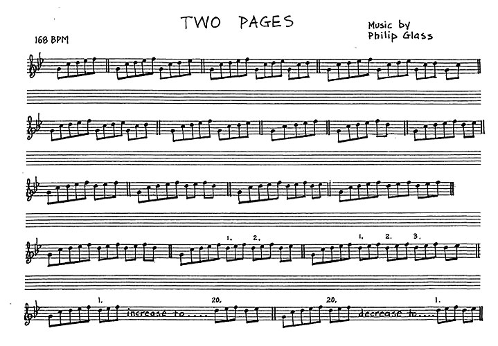 Philip Glass: Two Pages: Piano or Keyboard: Instrumental Work