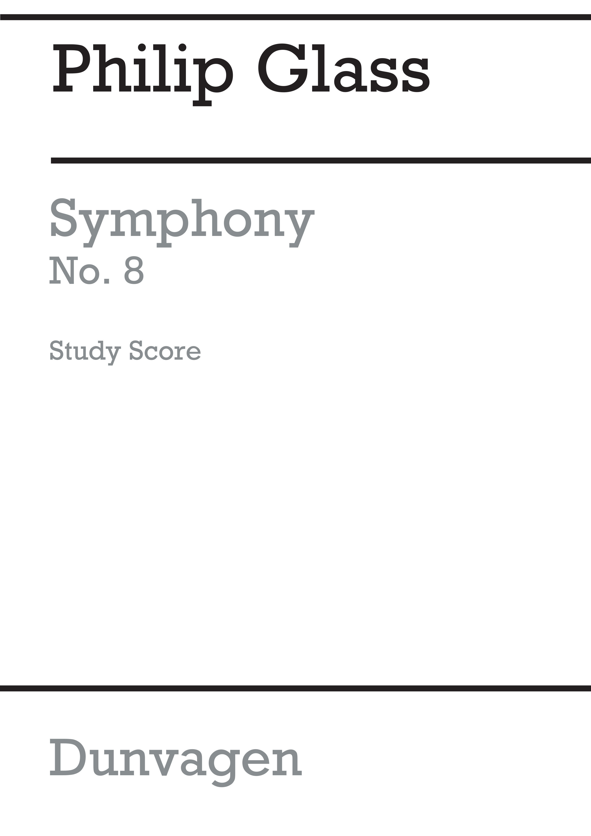 Philip Glass: Symphony No.8: Orchestra: Score