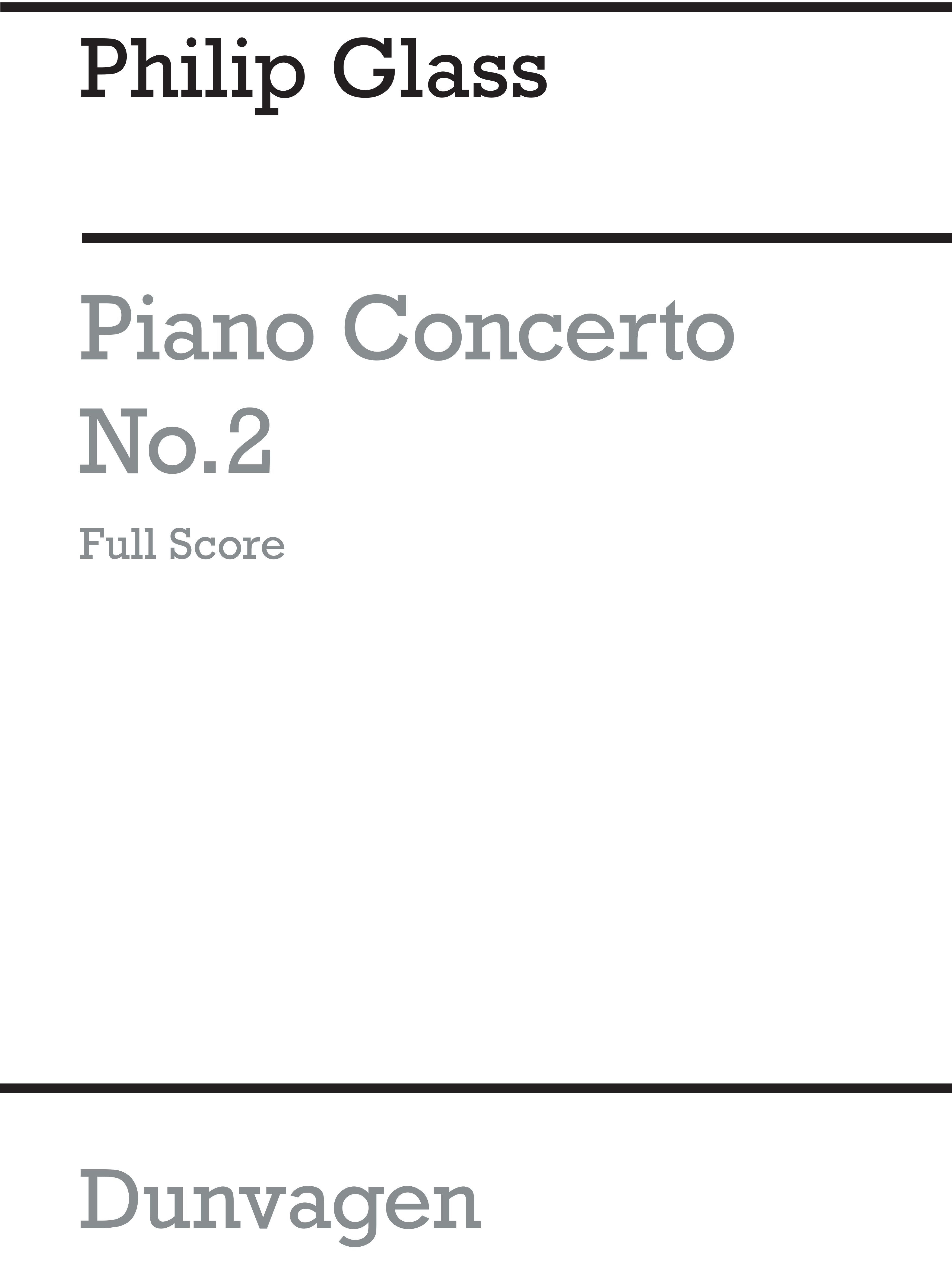 Philip Glass: Piano Concerto No.2: Piano: Score