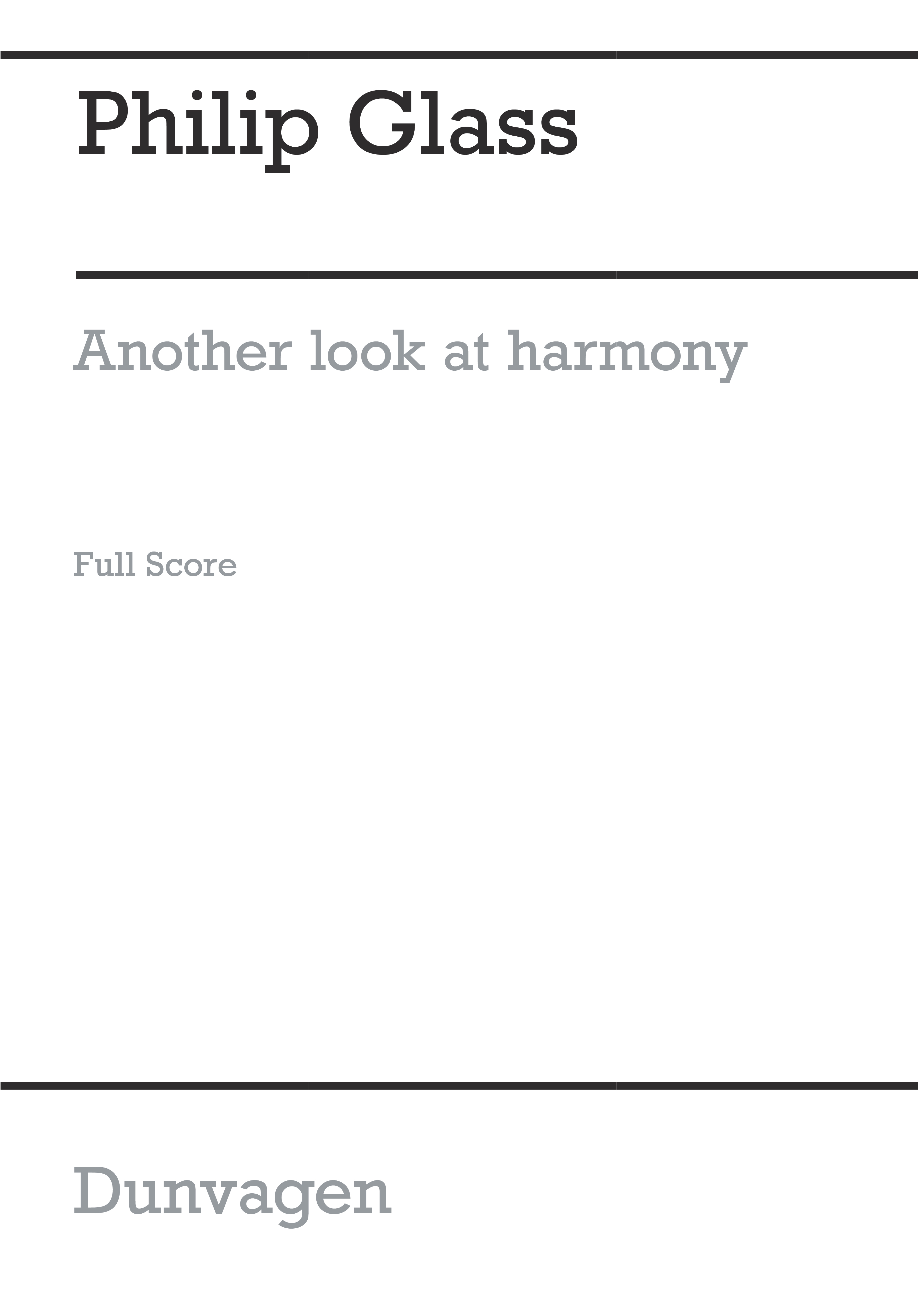Philip Glass: Another Look at Harmony - Part 4: SATB: Score