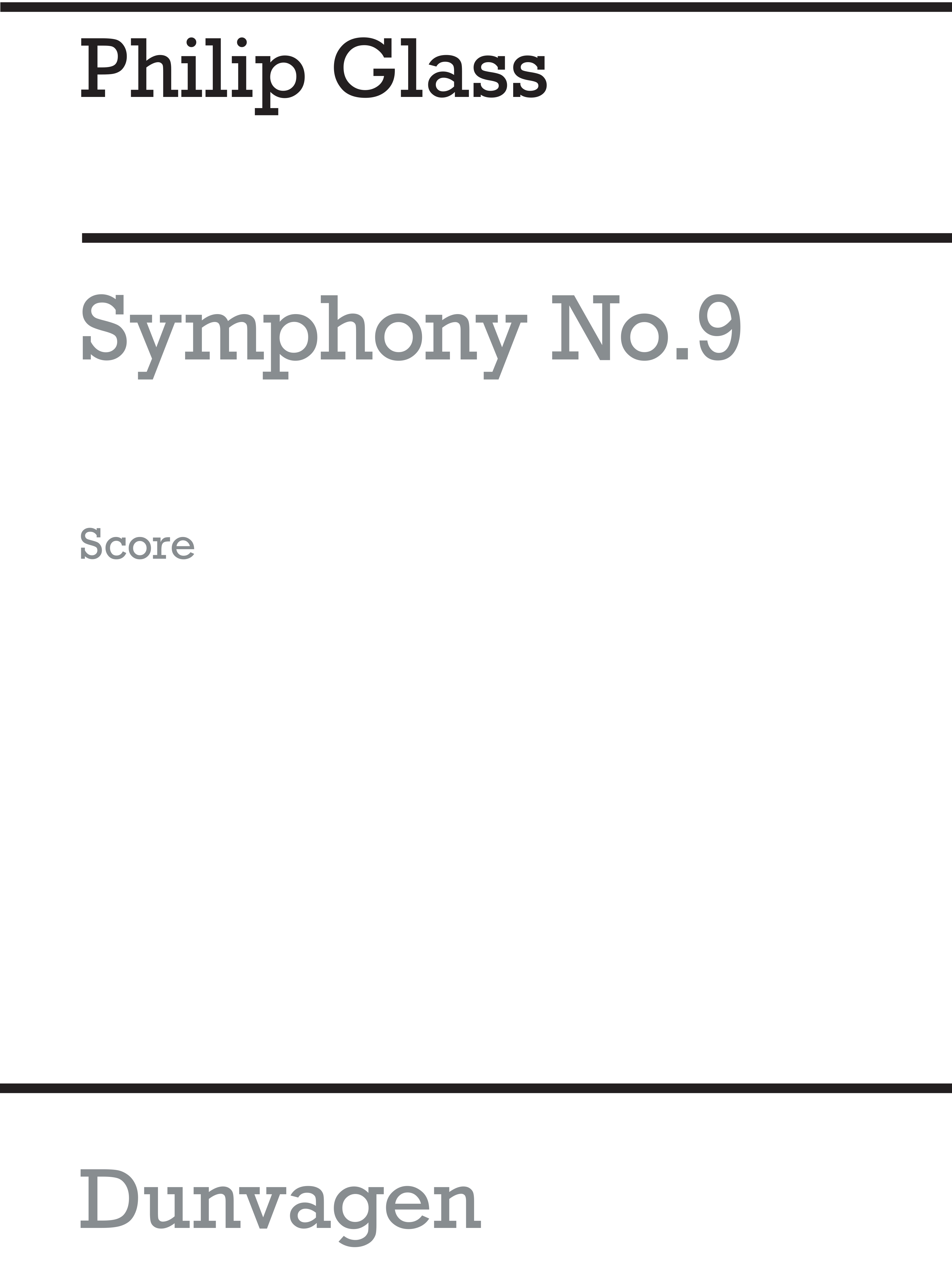 Philip Glass: Symphony No.9: Orchestra: Score
