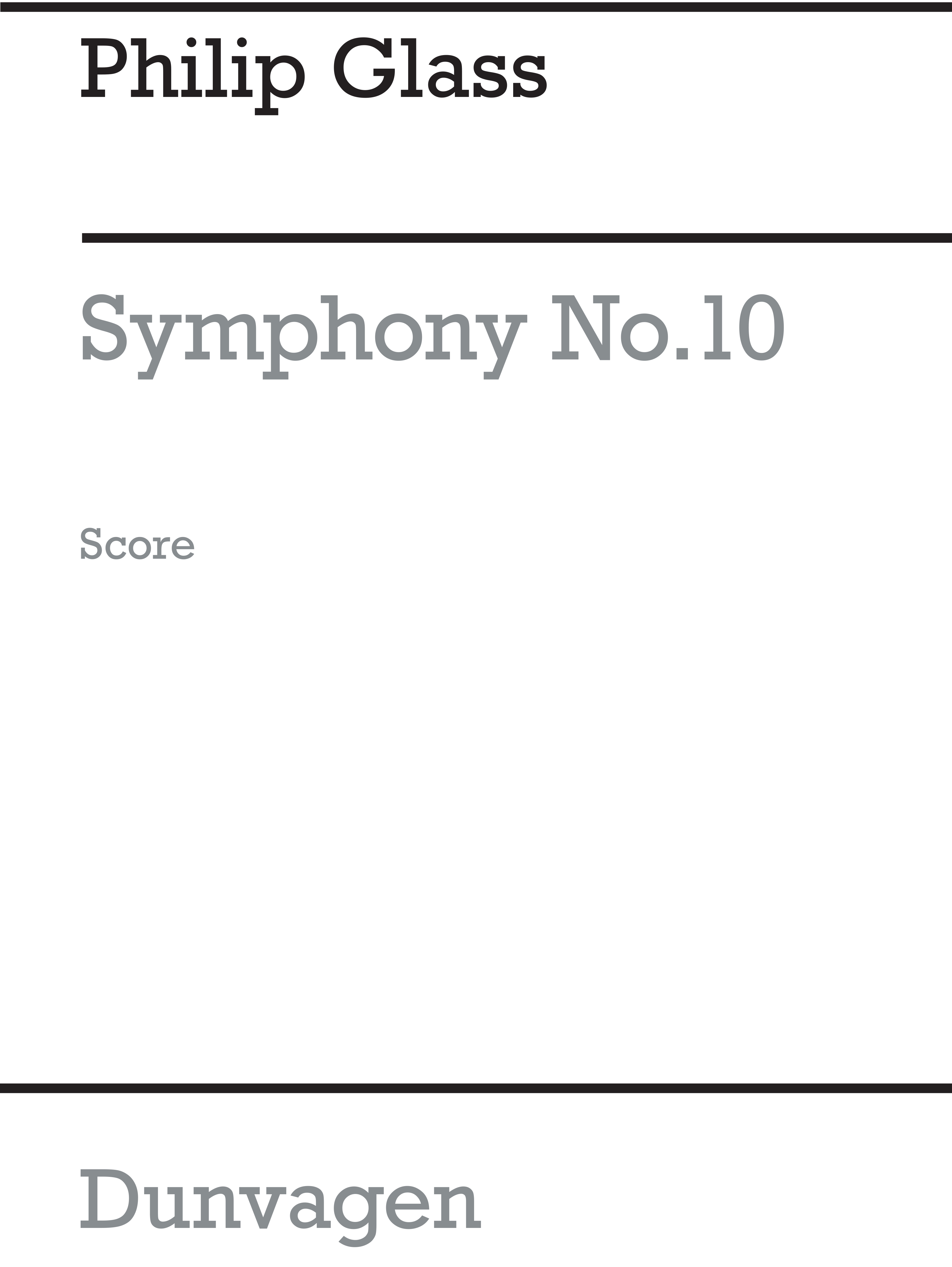 Philip Glass: Symphony No. 10: Orchestra: Score