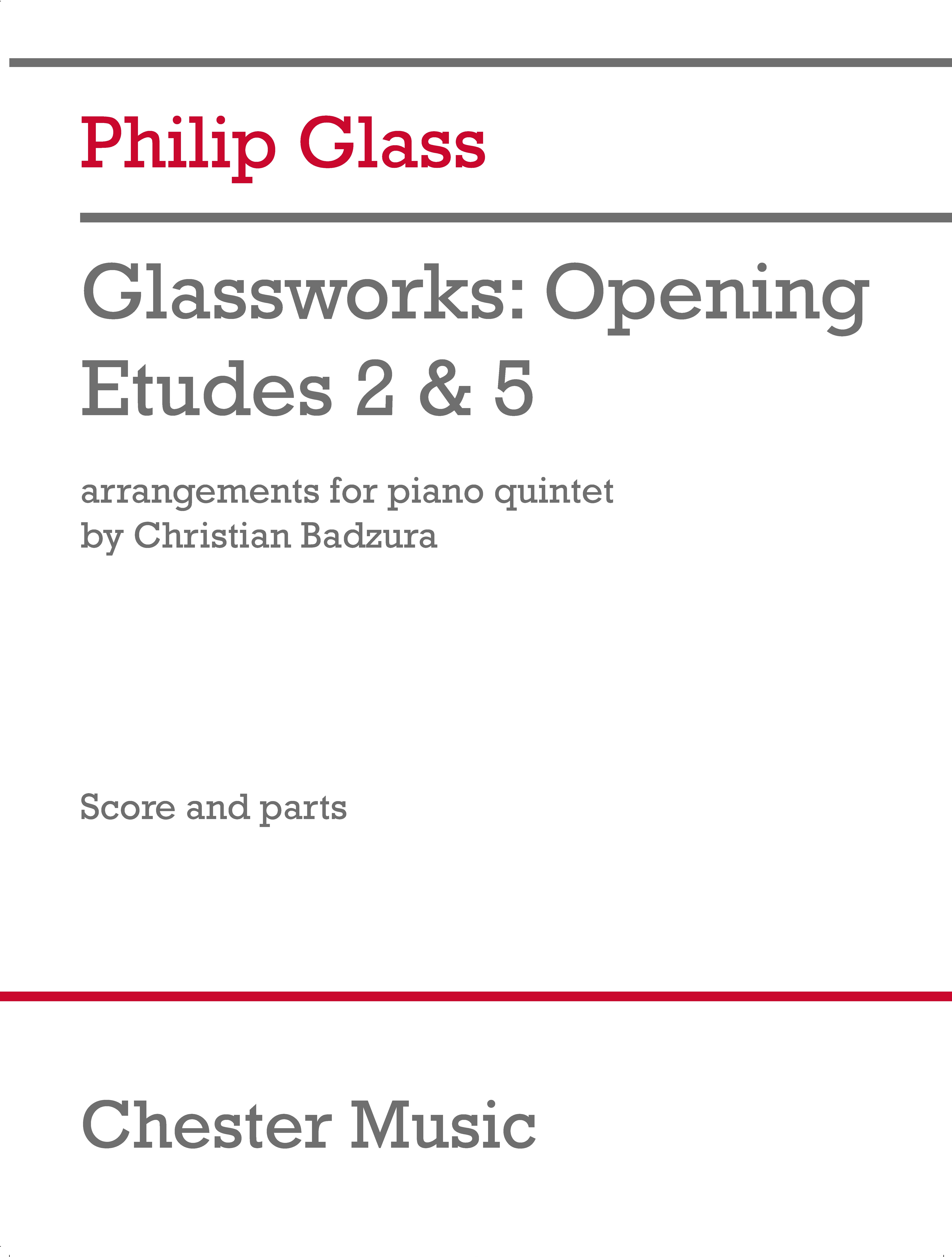 Philip Glass: Glassworks - Opening  Etudes No.2 & 5: Piano Ensemble: Score and