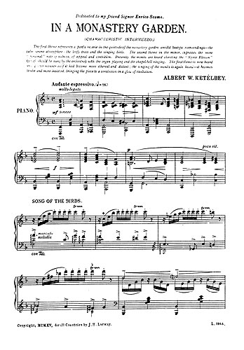 Albert Ketèlbey: In A Monastery Garden: Piano: Instrumental Work