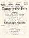 Martin Easthope: Come To The Fair In G Major: Vocal: Vocal Score