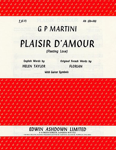 Giovanni Battista Martini: Plaisir D'amour In F: Voice: Vocal Score
