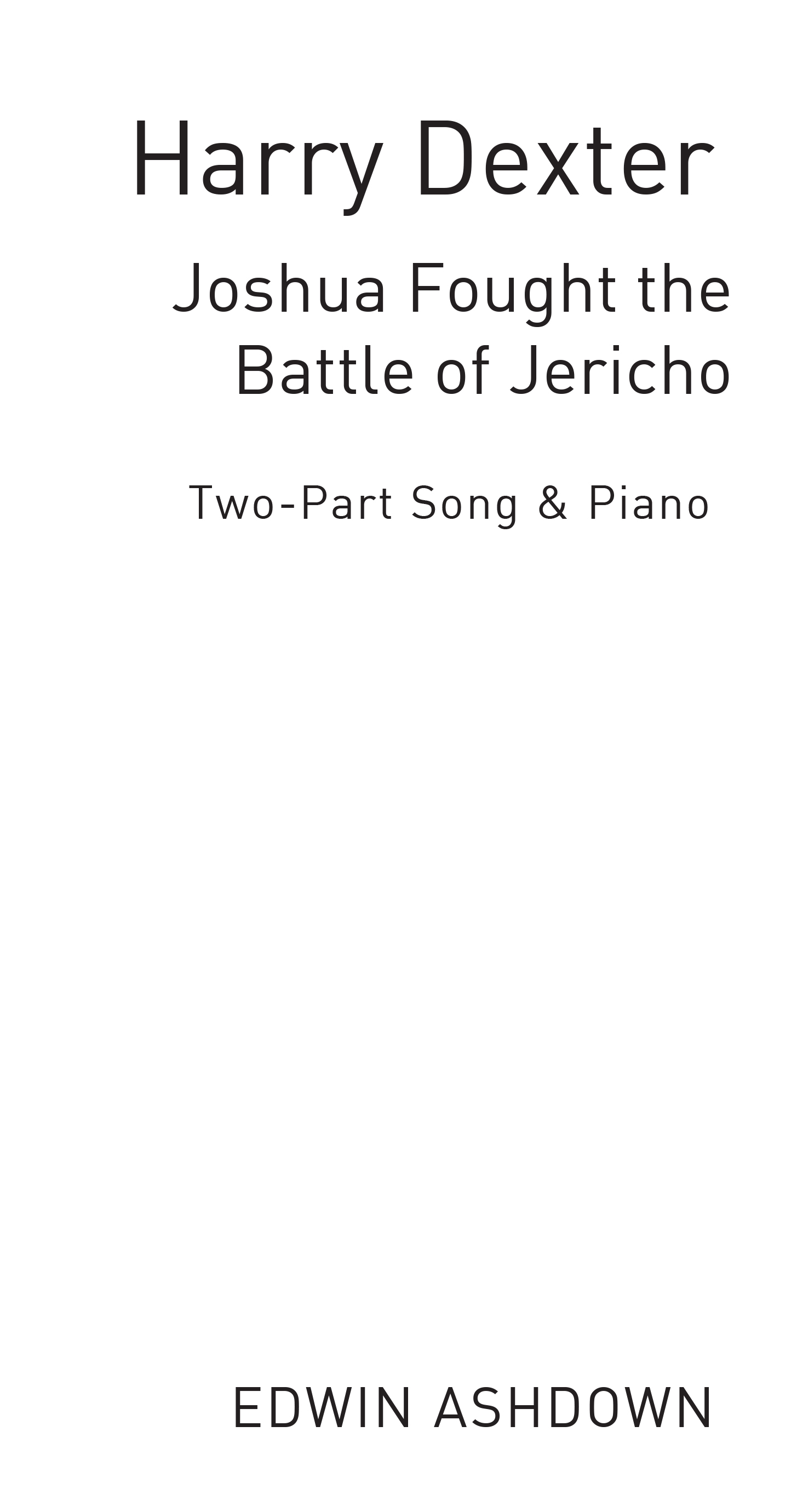 Joshua Fought The Battle Of Jericho: 2-Part Choir: Vocal Work