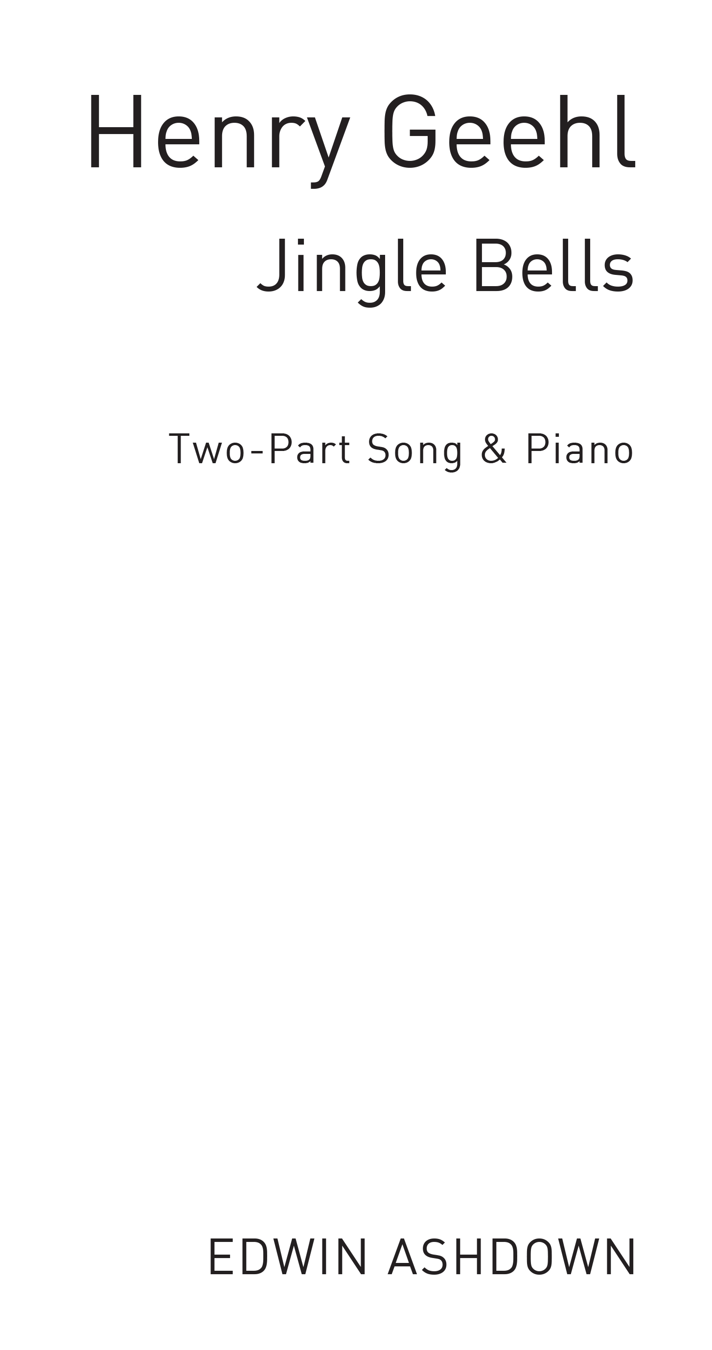 Jingle Bells: Piano Duet: Vocal Score