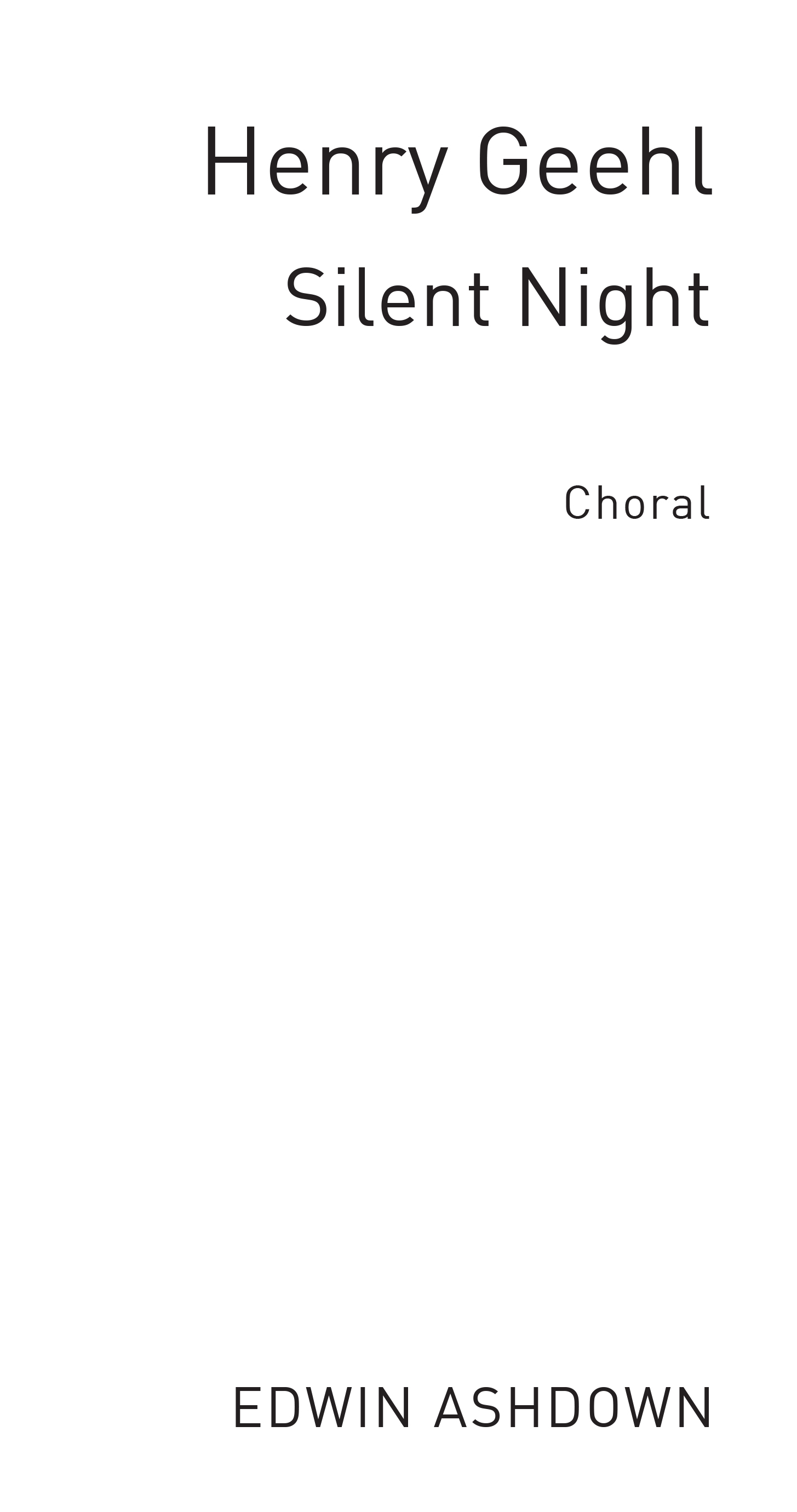 Silent Night: SSA: Vocal Score