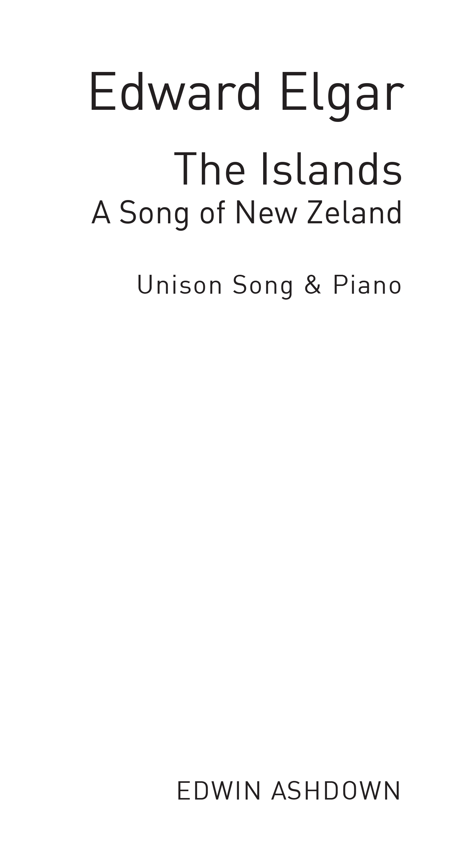 Edward Elgar: The Islands No. 1 In F: Voice: Single Sheet