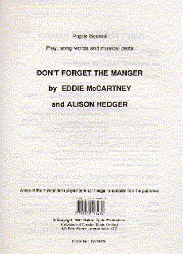Alison Hedger Eddie McCartney: Don't Forget The Manger: Piano  Vocal  Guitar: