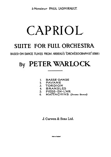 Peter Warlock: Capriol Suite: Orchestra: Score