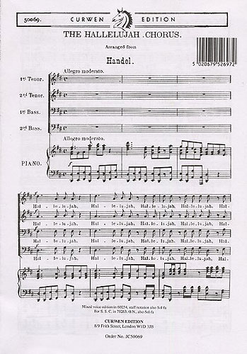Georg Friedrich Händel: The Hallelujah Chorus: TTBB: Vocal Score
