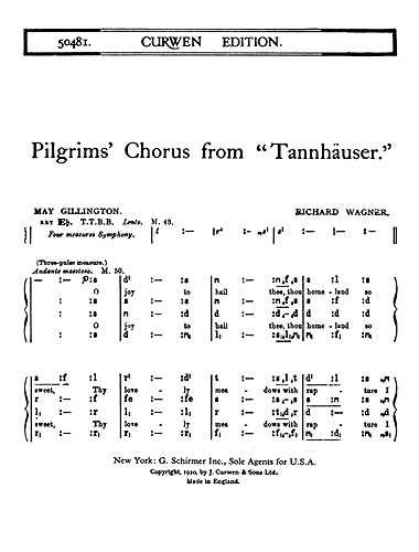 Richard Wagner: Pilgrims Chorus From Tannhauser: TTBB: Vocal Score