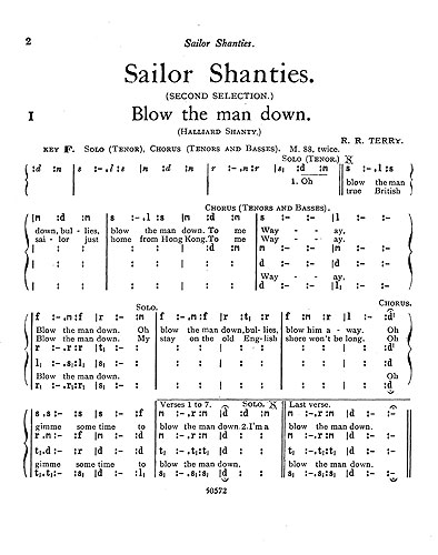 R. R. Terry: Sailor Shanties: TTBB: Vocal Score