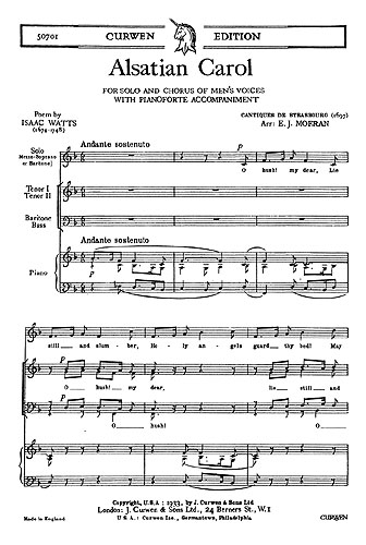 E.J. Moeran: Alsatian Carol: TTBB: Vocal Score