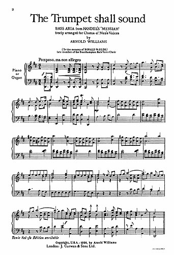 Georg Friedrich Händel: The Trumpet Shall Sound: TTBB: Vocal Score