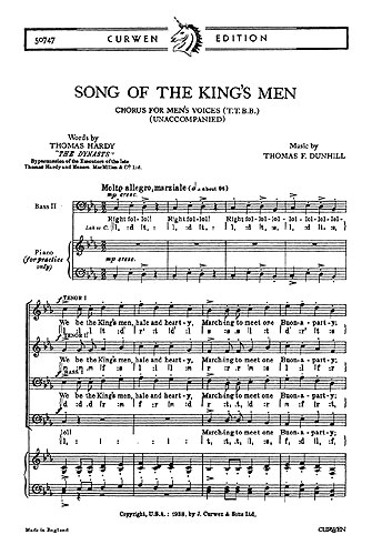 Thomas Dunhill: Song Of The Kings Men: TTBB: Vocal Score