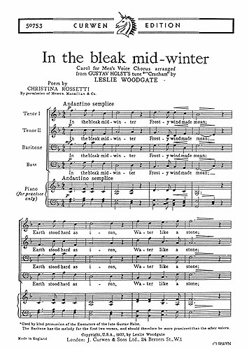 Leslie Woodgate: In The Bleak Mid-Winter: TTBB: Vocal Score