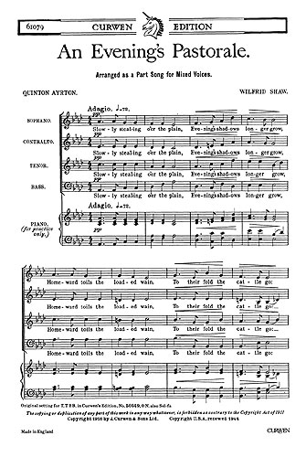 Wilfred Shaw: An Evenings Pastorale: SATB: Score