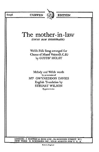 Gustav Holst: The Mother In Law: Vocal Score