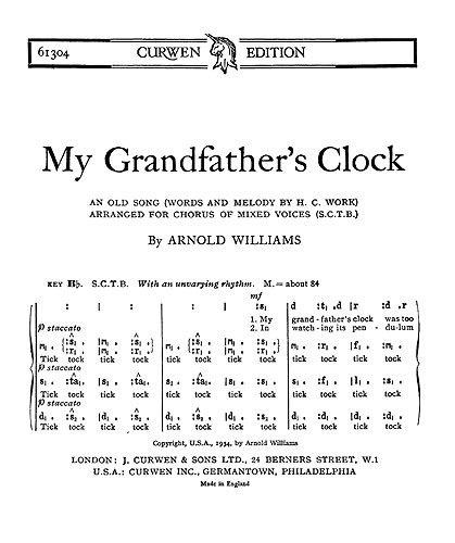 William Williams: Grandfathers Clock: SATB