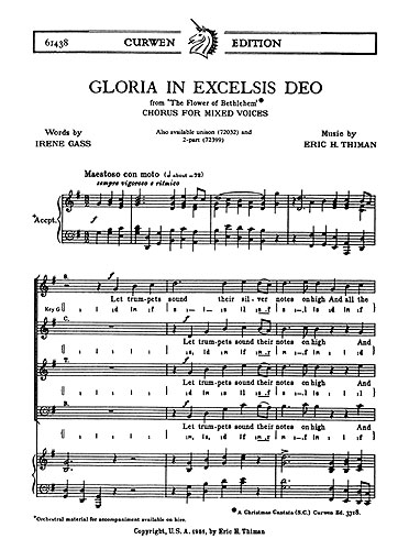 Eric Thiman: Gloria In Excelsis Deo: SATB