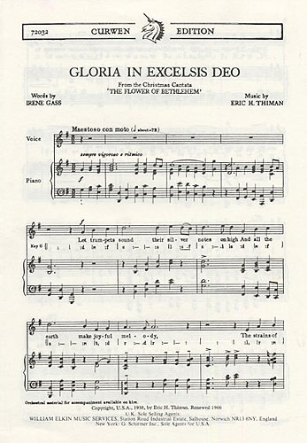 Eric Thiman: Gloria In Excelsis Deo: High Voice: Score