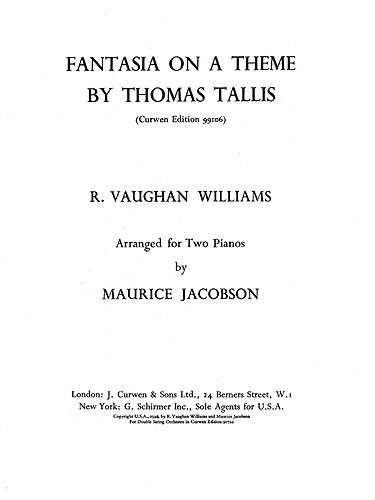 Ralph Vaughan Williams: Fantasia On A Theme By Thomas Tallis: Piano Duet: