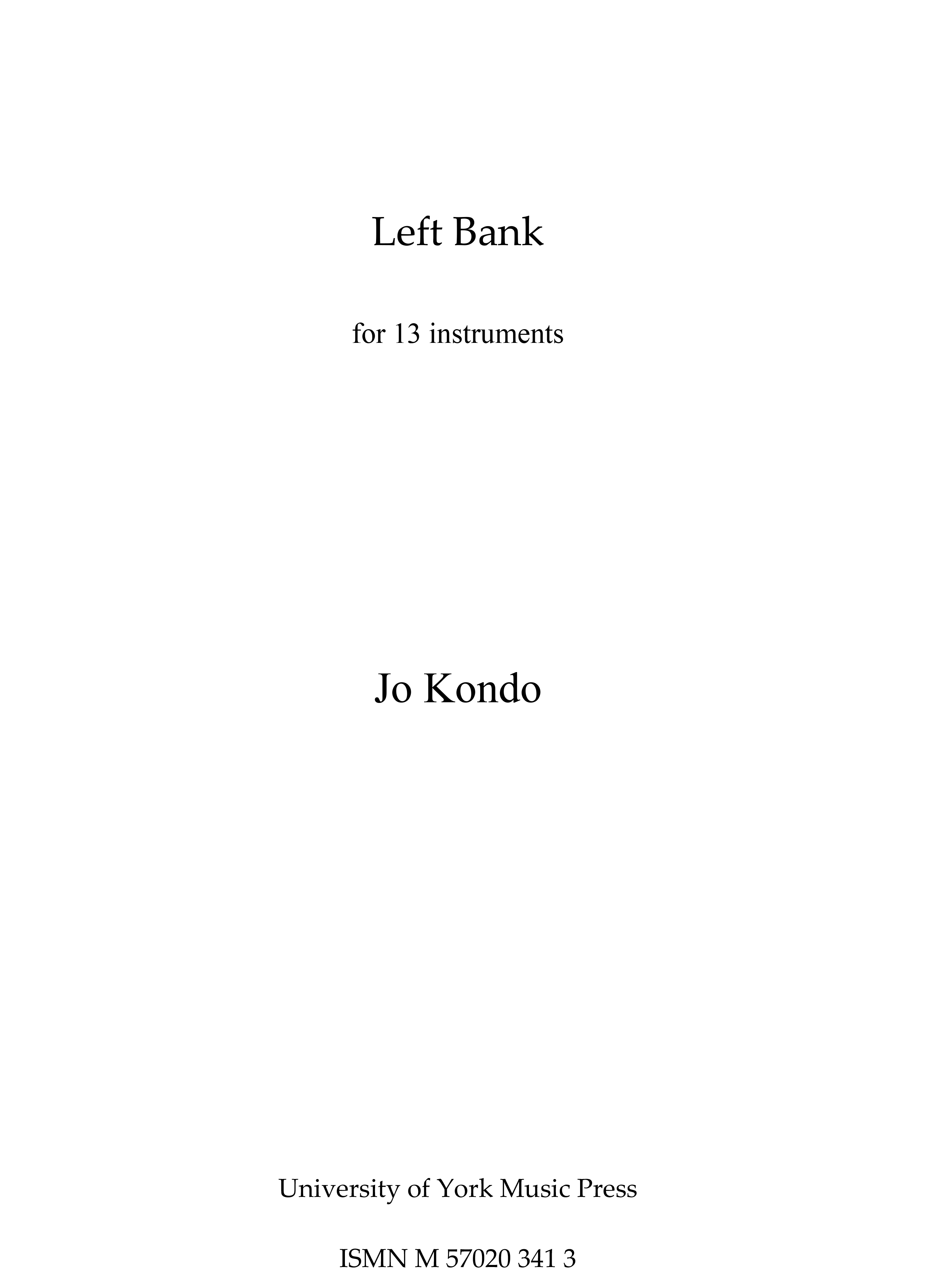 Jo Kondo: Left Bank: Orchestra: Score
