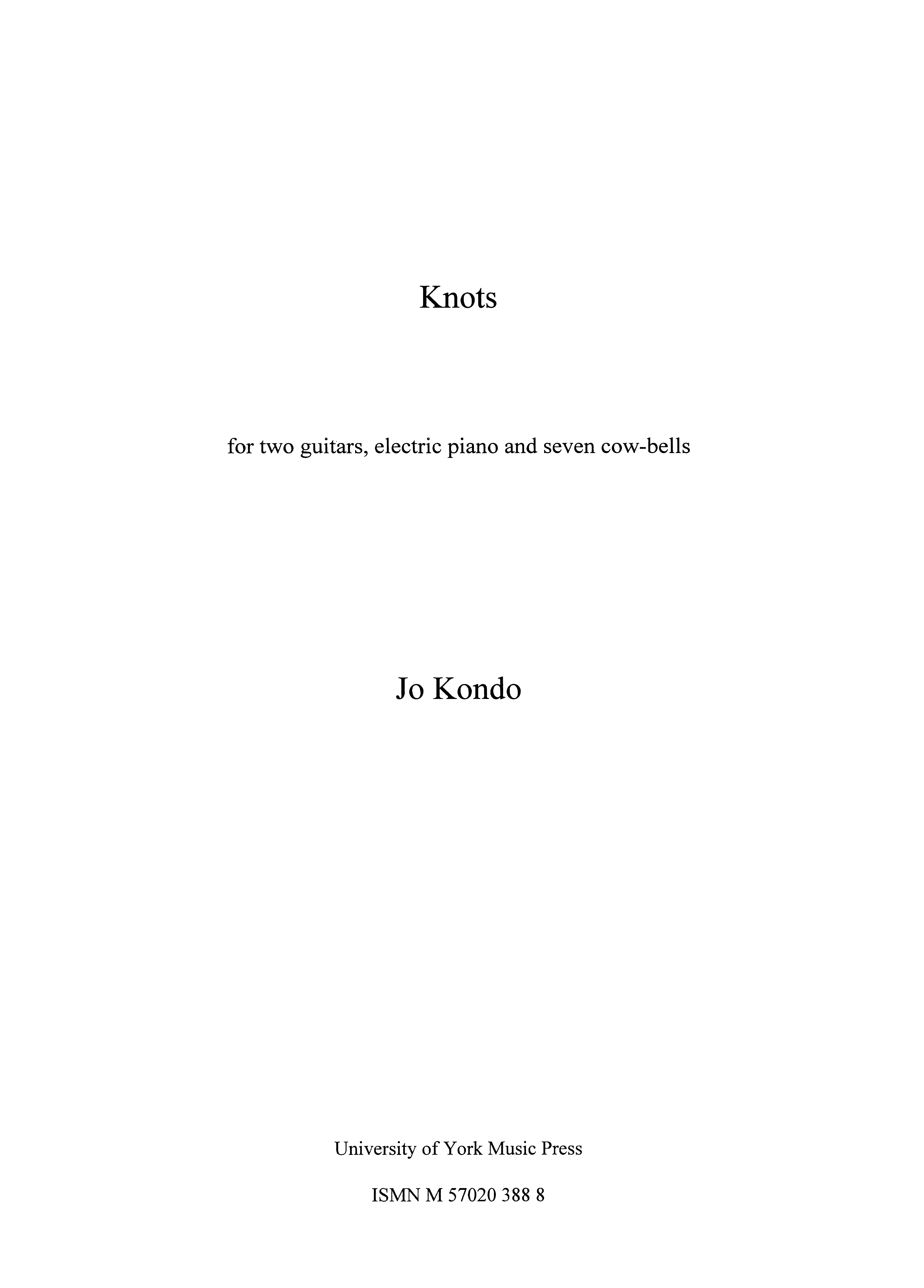 Jo Kondo: Knots: Chamber Ensemble: Score
