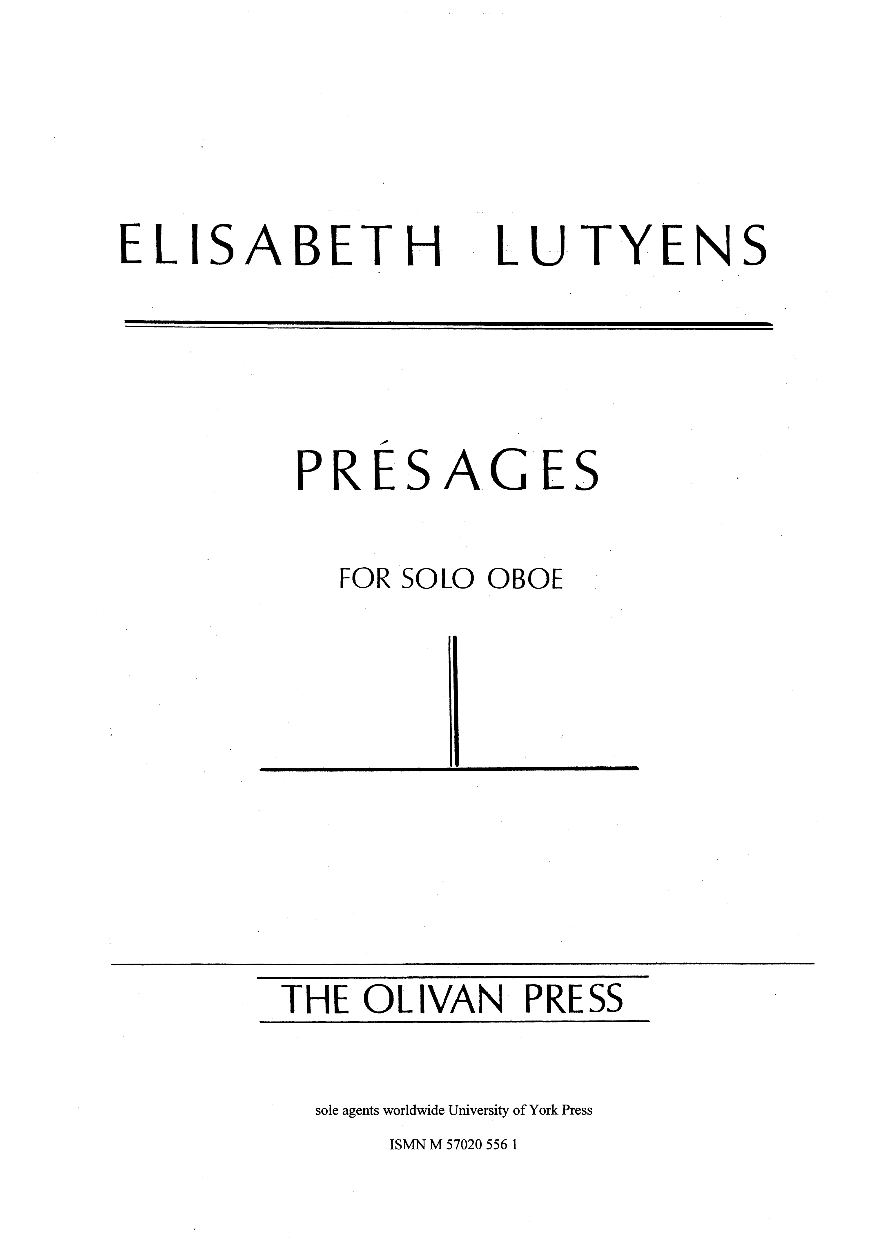 Elisabeth Lutyens: Présages Op.53: Oboe: Instrumental Work