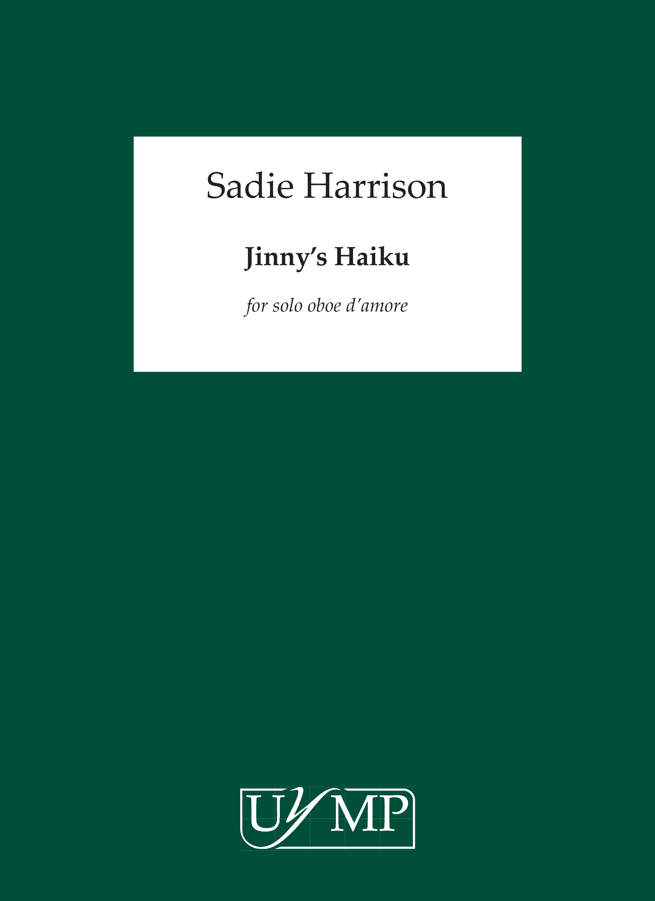 Sadie Harrison: Jinny's Haiku: Oboe: Score