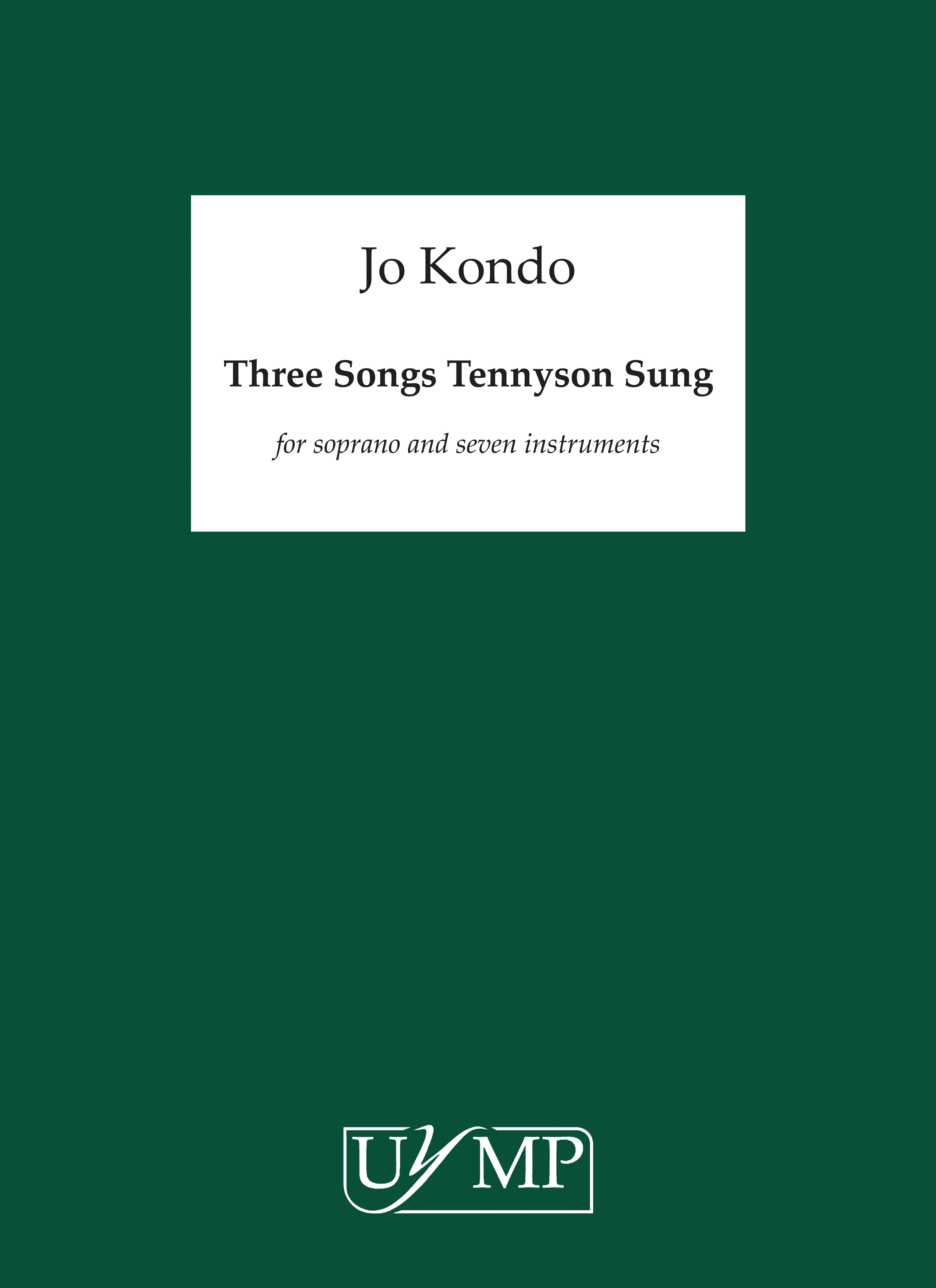 Jo Kondo: Three Songs Tennyson Sung: Chamber Ensemble: Study Score