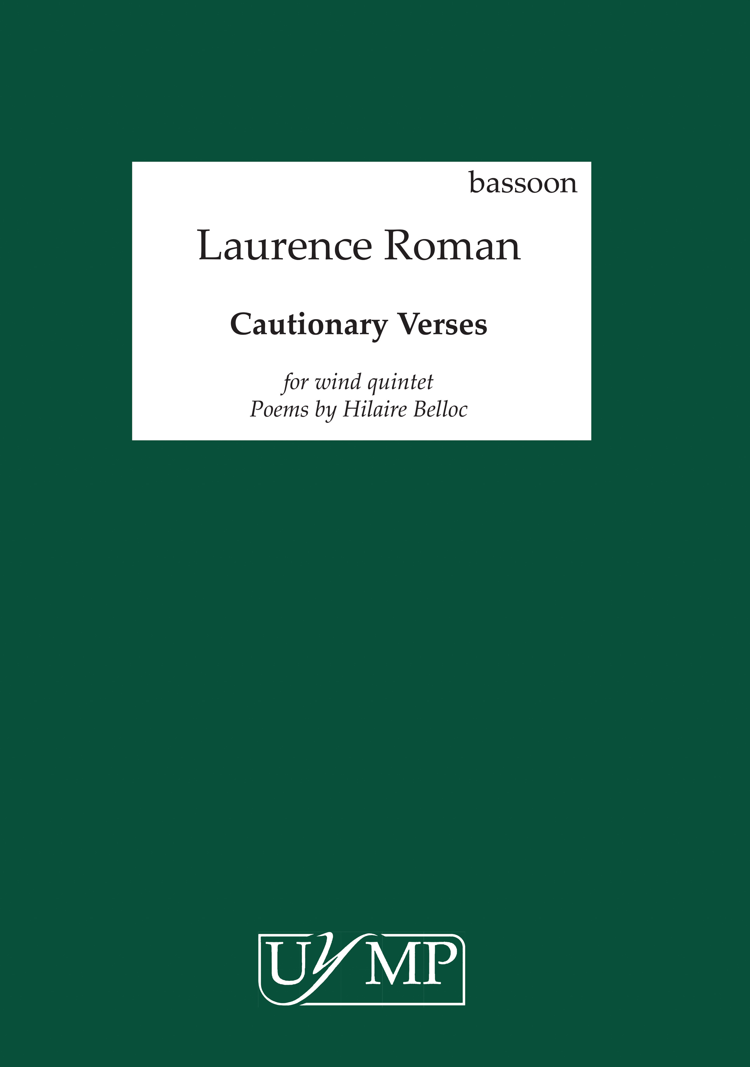 Laurence Roman: Cautionary Verses: Chamber Ensemble: Parts