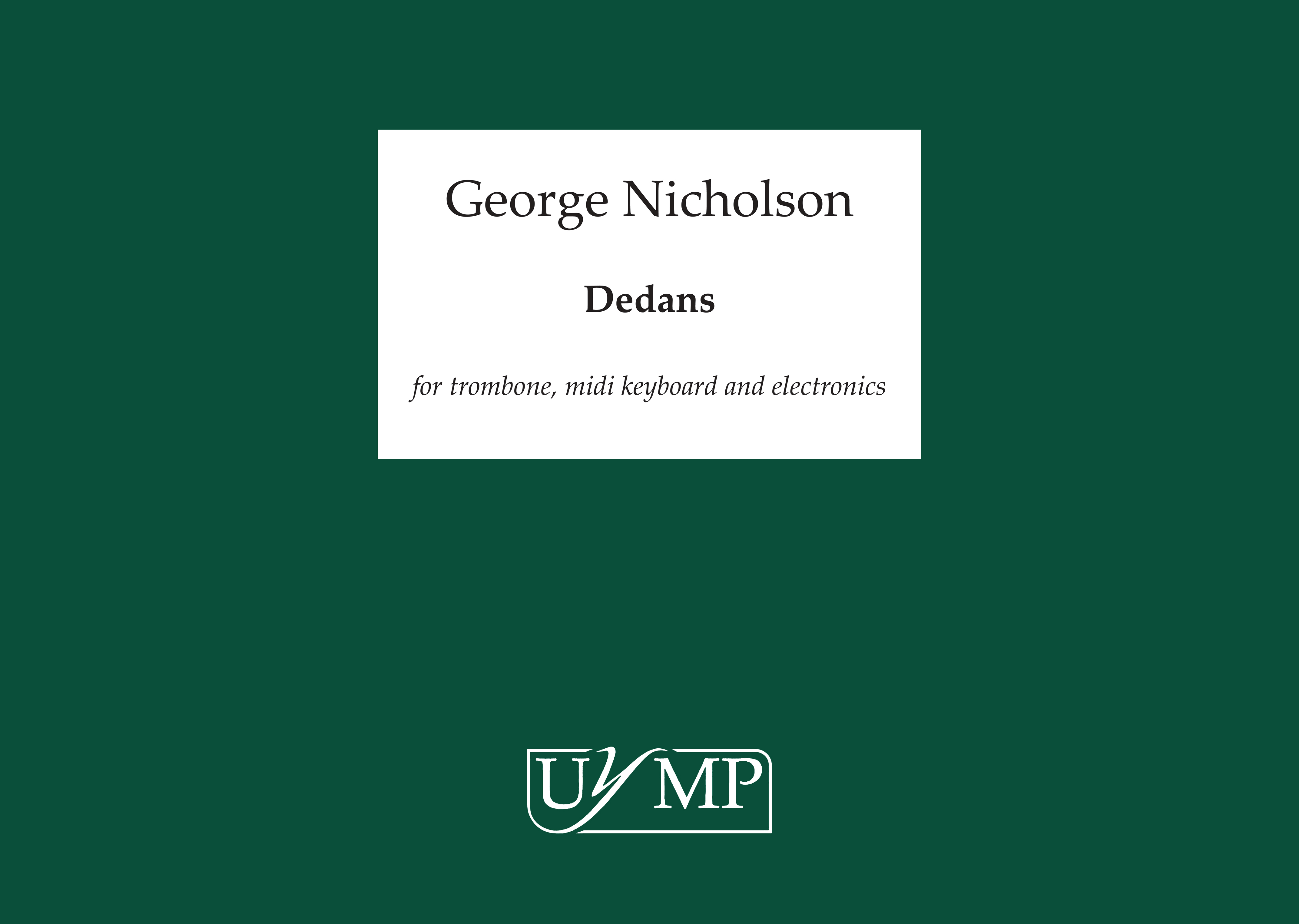 George Nicholson: Dedans: Chamber Ensemble: Score and Parts