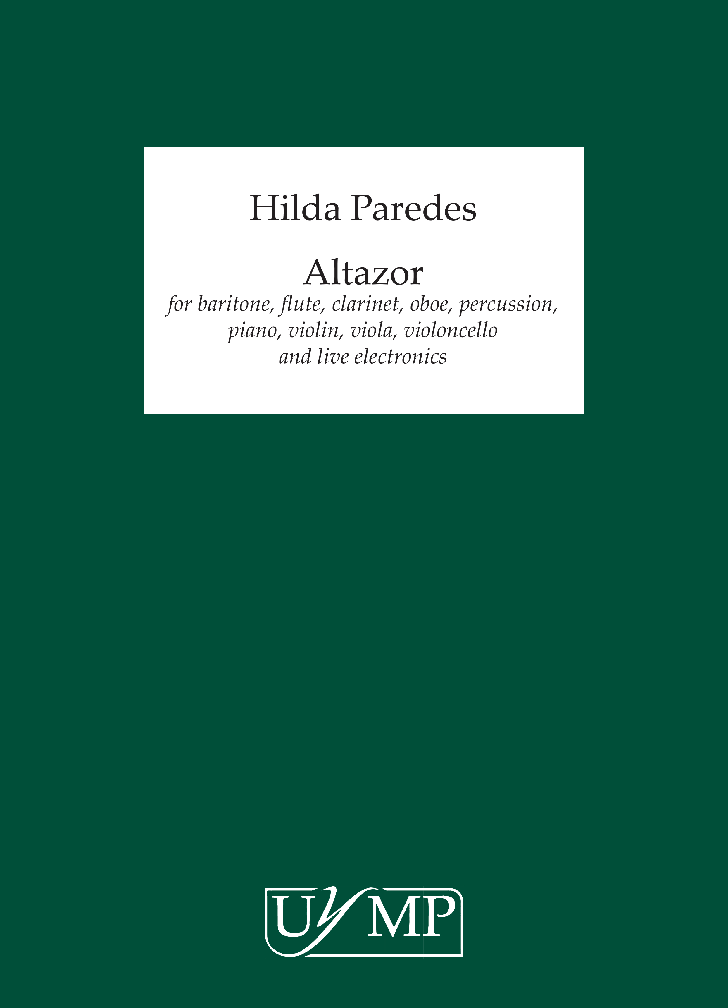 Hilda Paredes: Altazor: Ensemble: Study Score