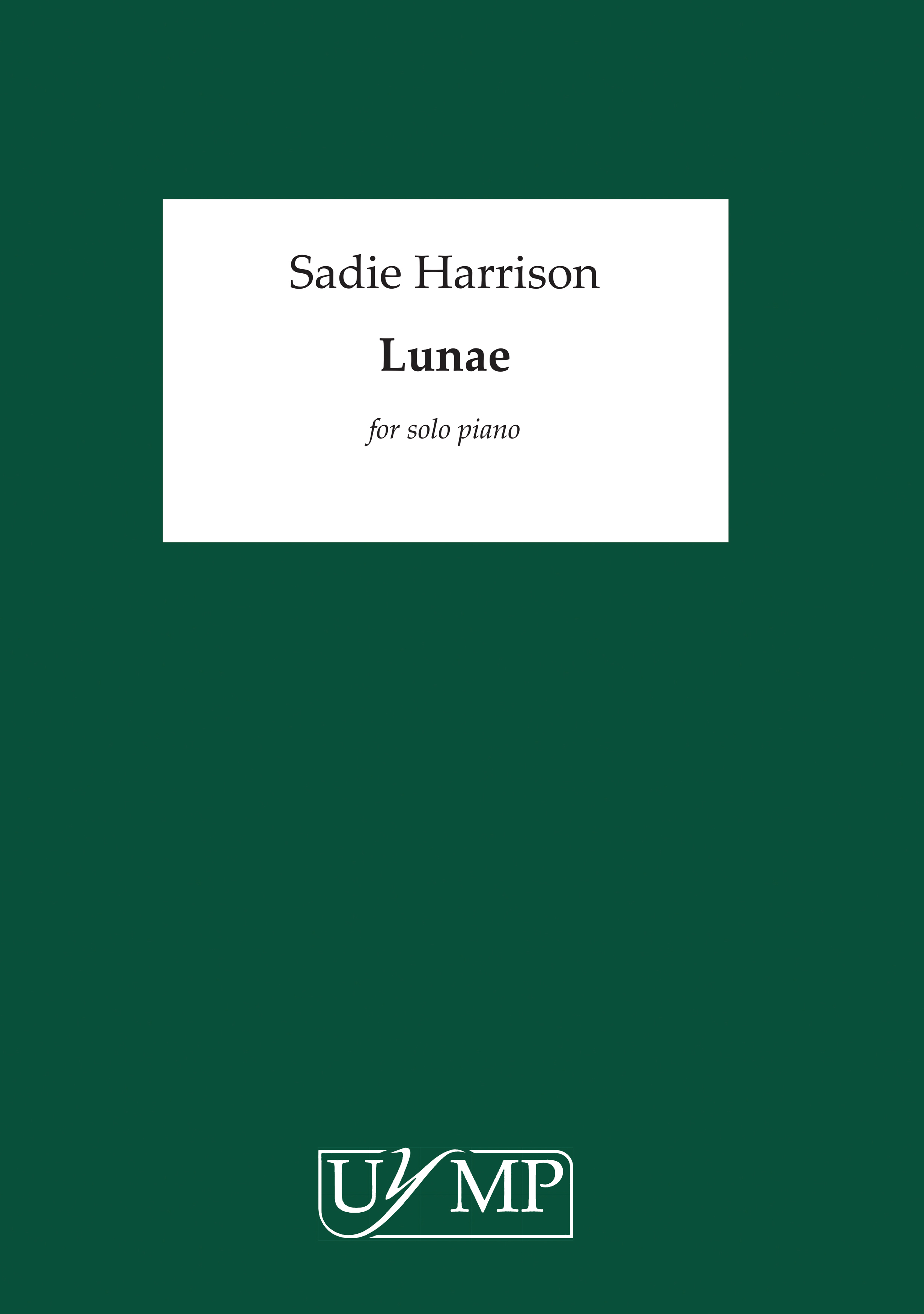 Sadie Harrison: Lunae: Piano: Instrumental Album