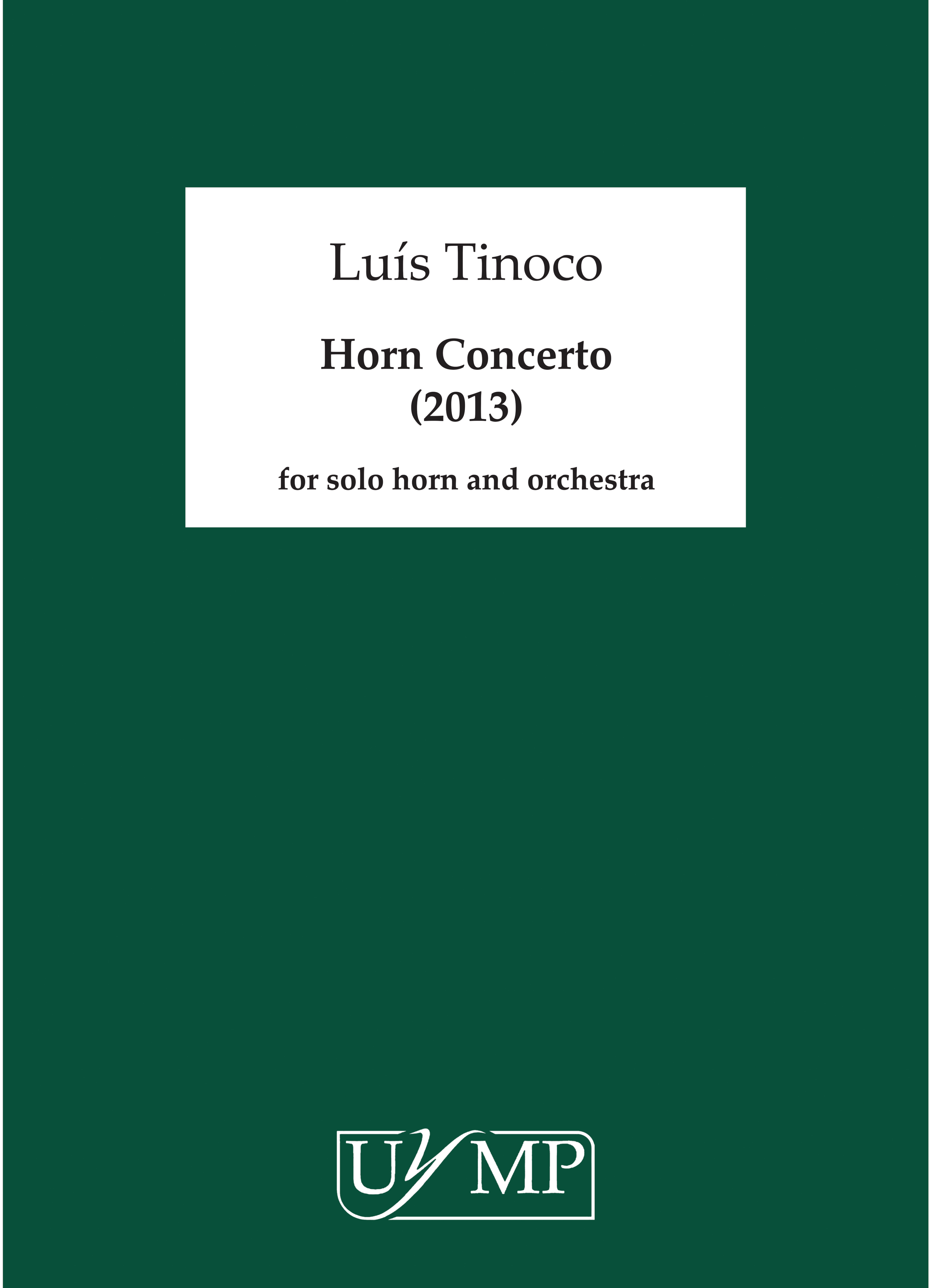 Lus Tinoco: Horn Concerto: French Horn: Score