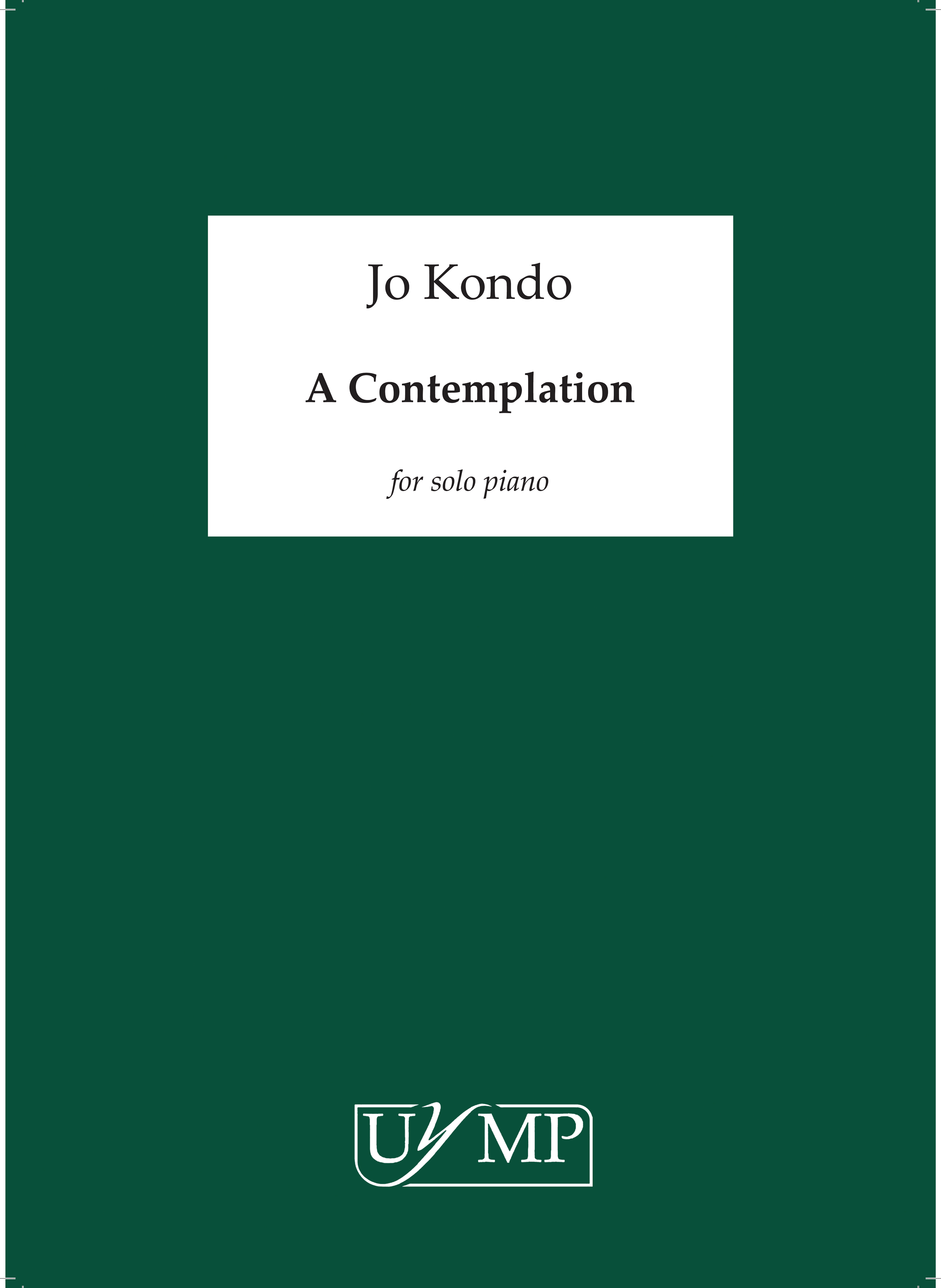 Jo Kondo: A Contemplation: Piano: Instrumental Work