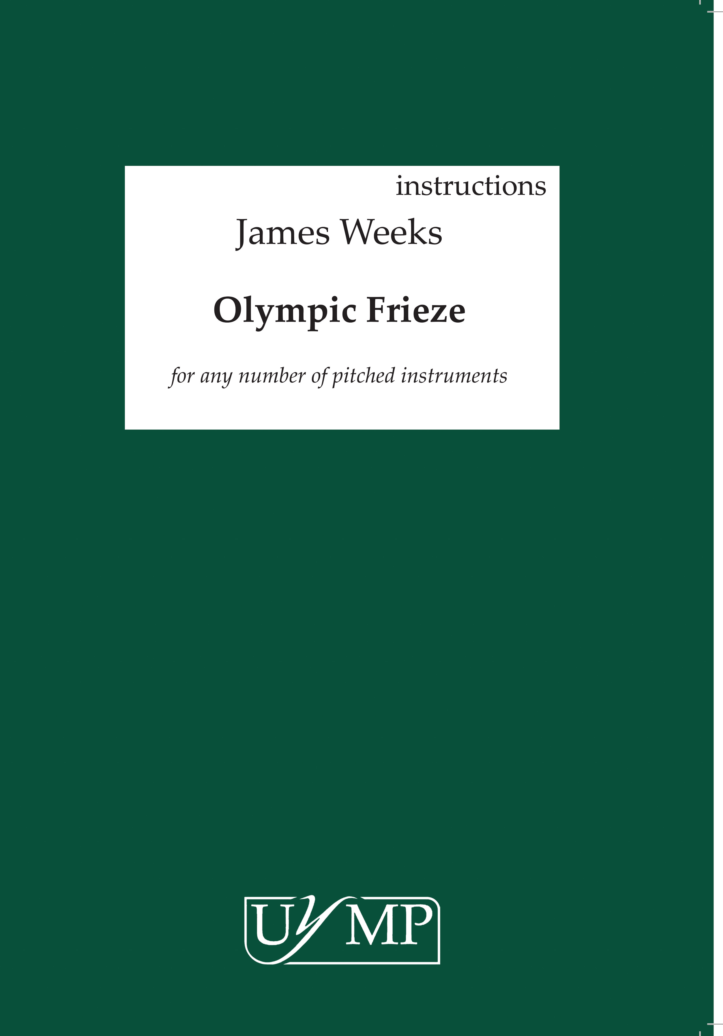 James Weeks: Olympic Frieze: Chamber Ensemble: Score