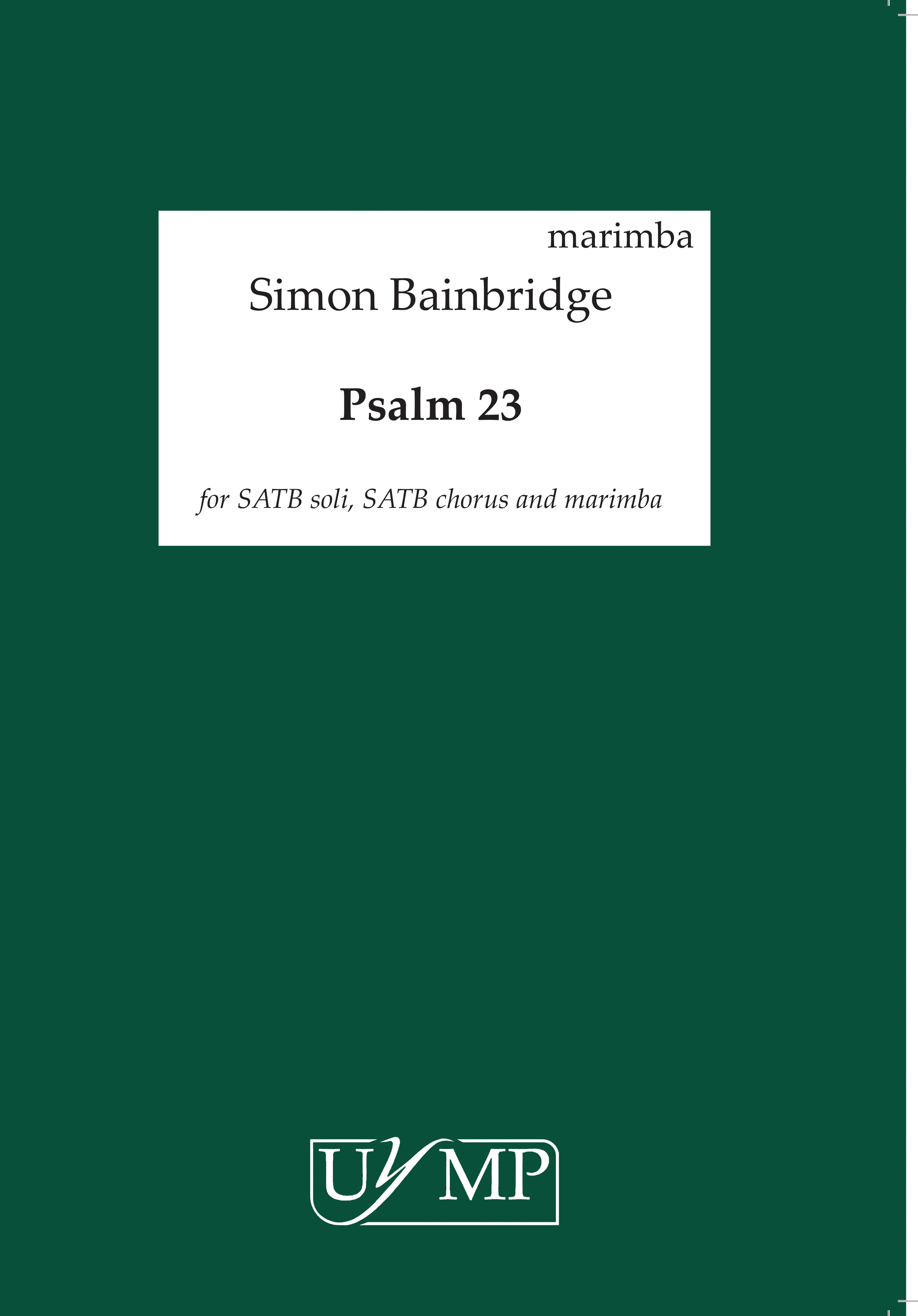 Simon Bainbridge: Psalm 23: Marimba: Part