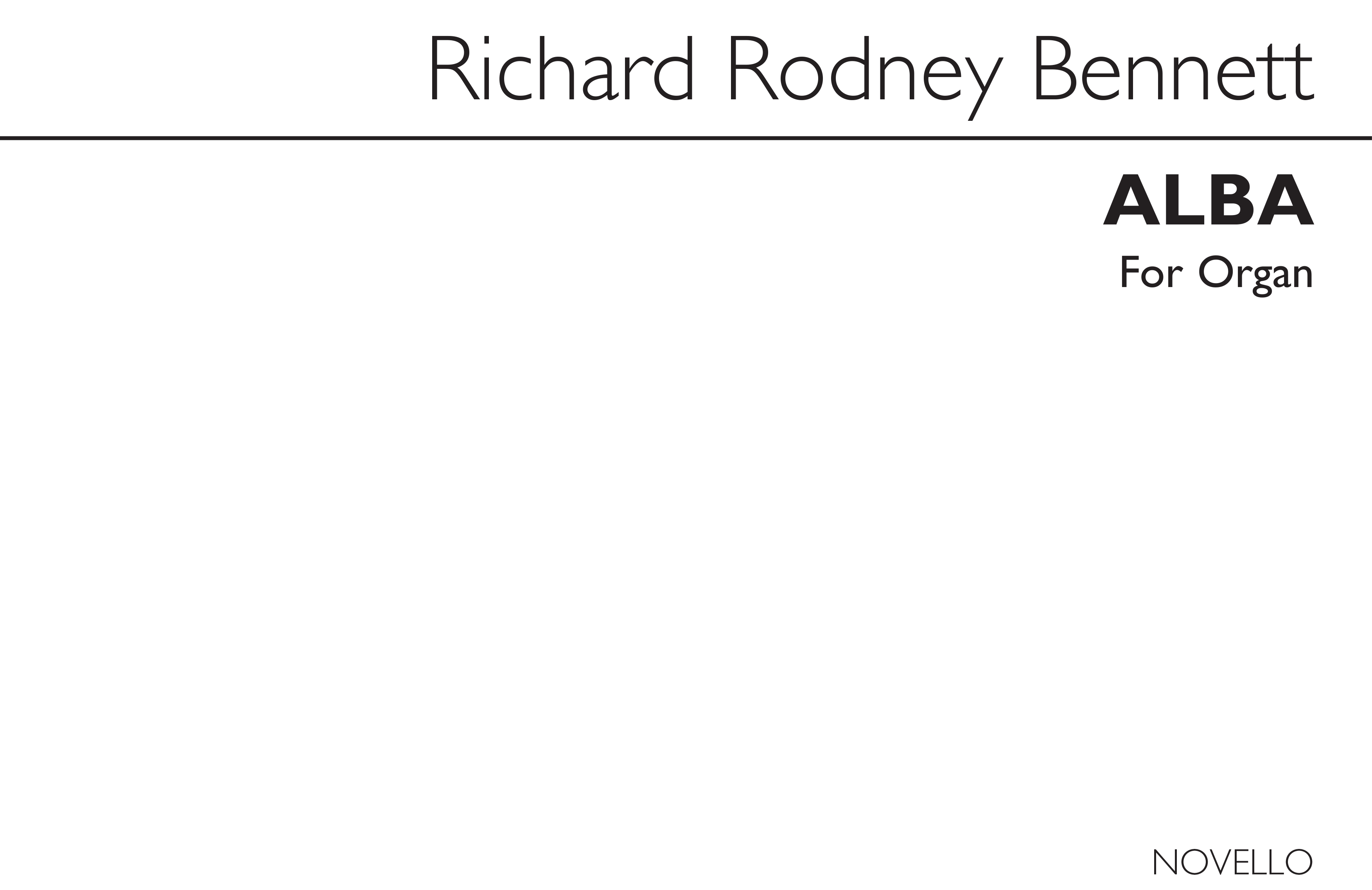 Richard Rodney Bennett: Alba: Organ: Instrumental Work