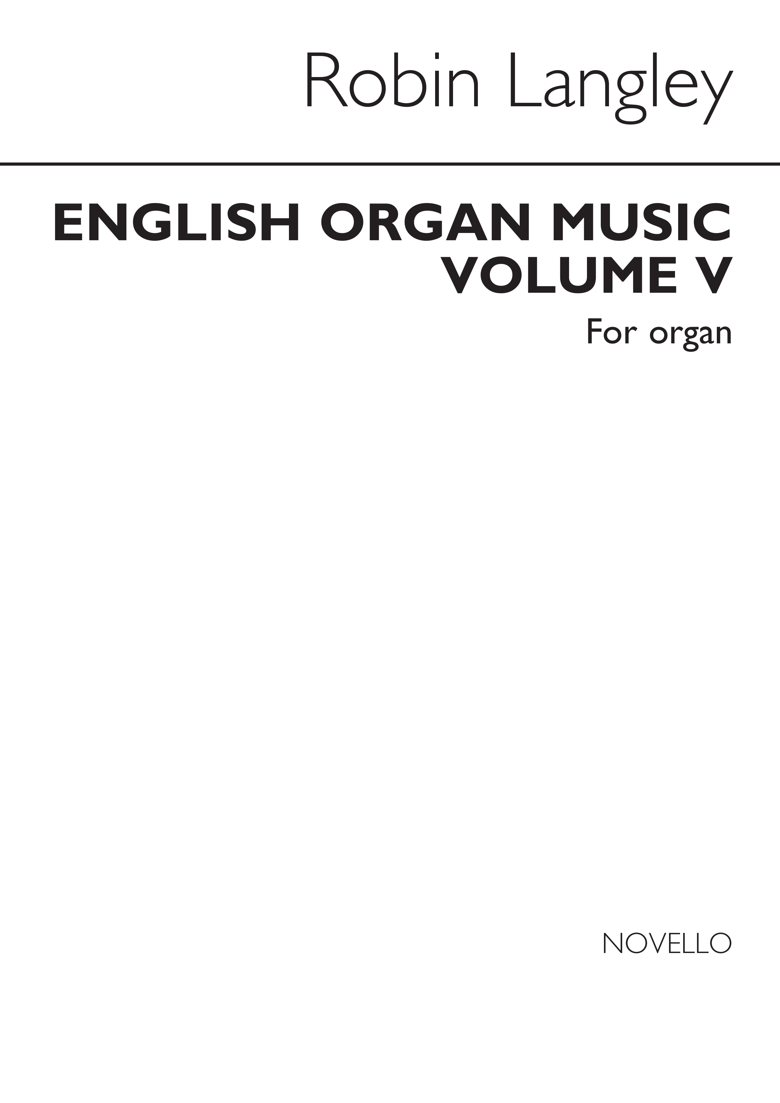 Langley: Anthology Of English Organ Music Book 05: Organ