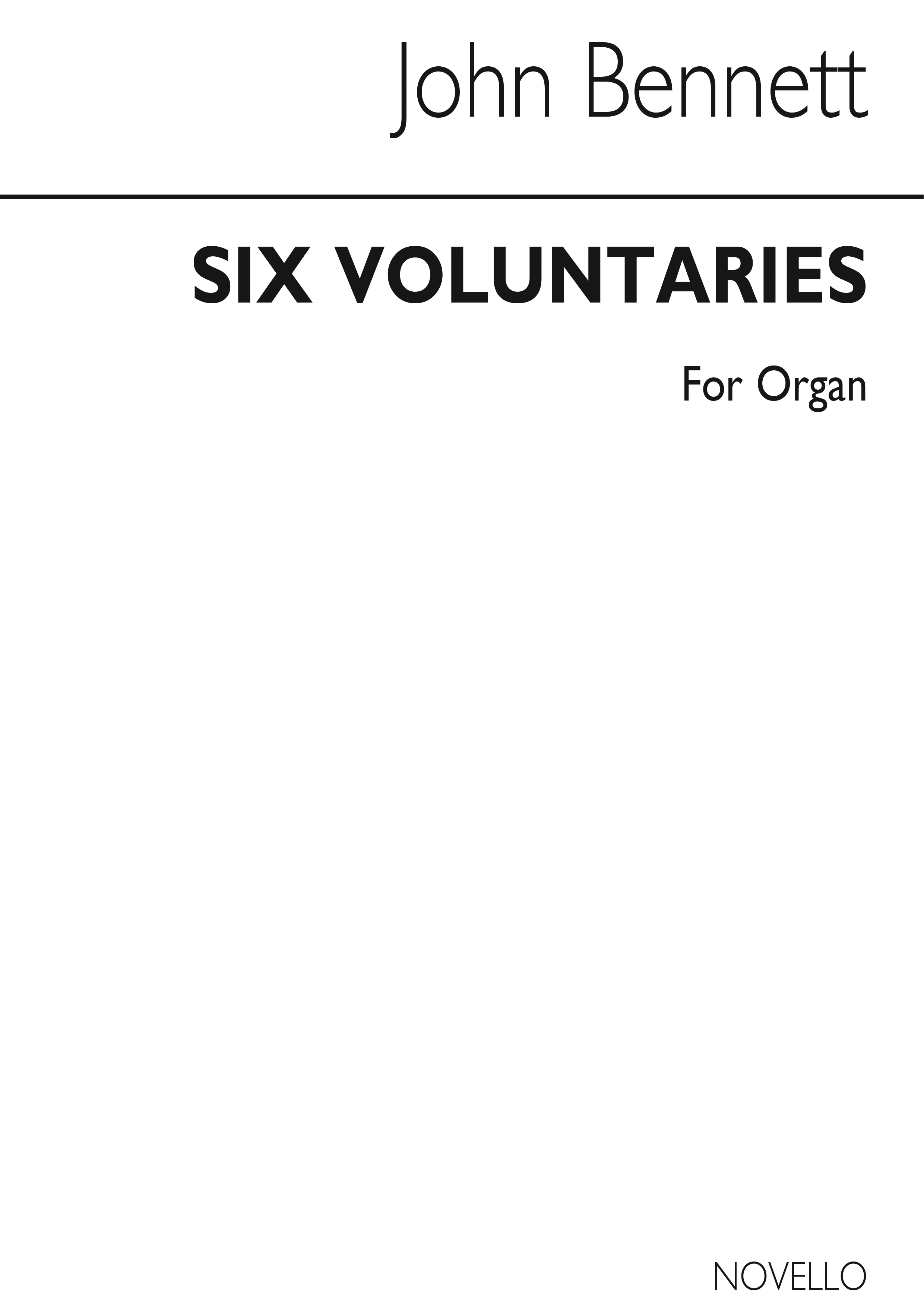 John Bennett: Six Voluntaries For Organ: Organ: Instrumental Album