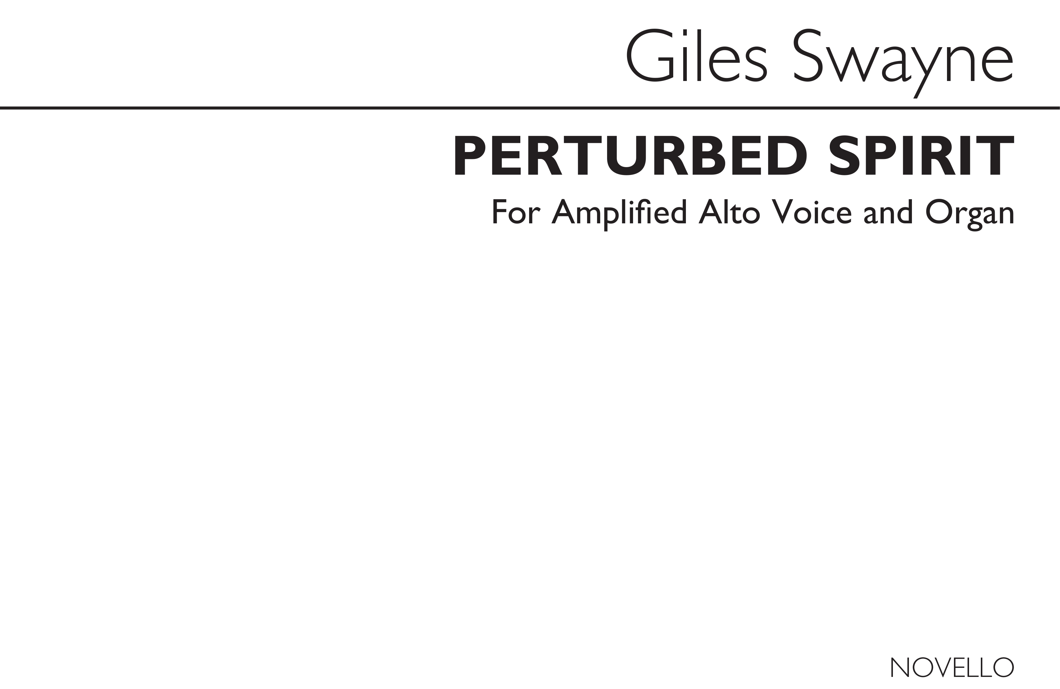 Giles Swayne: Peturbed Spirit: Voice: Score