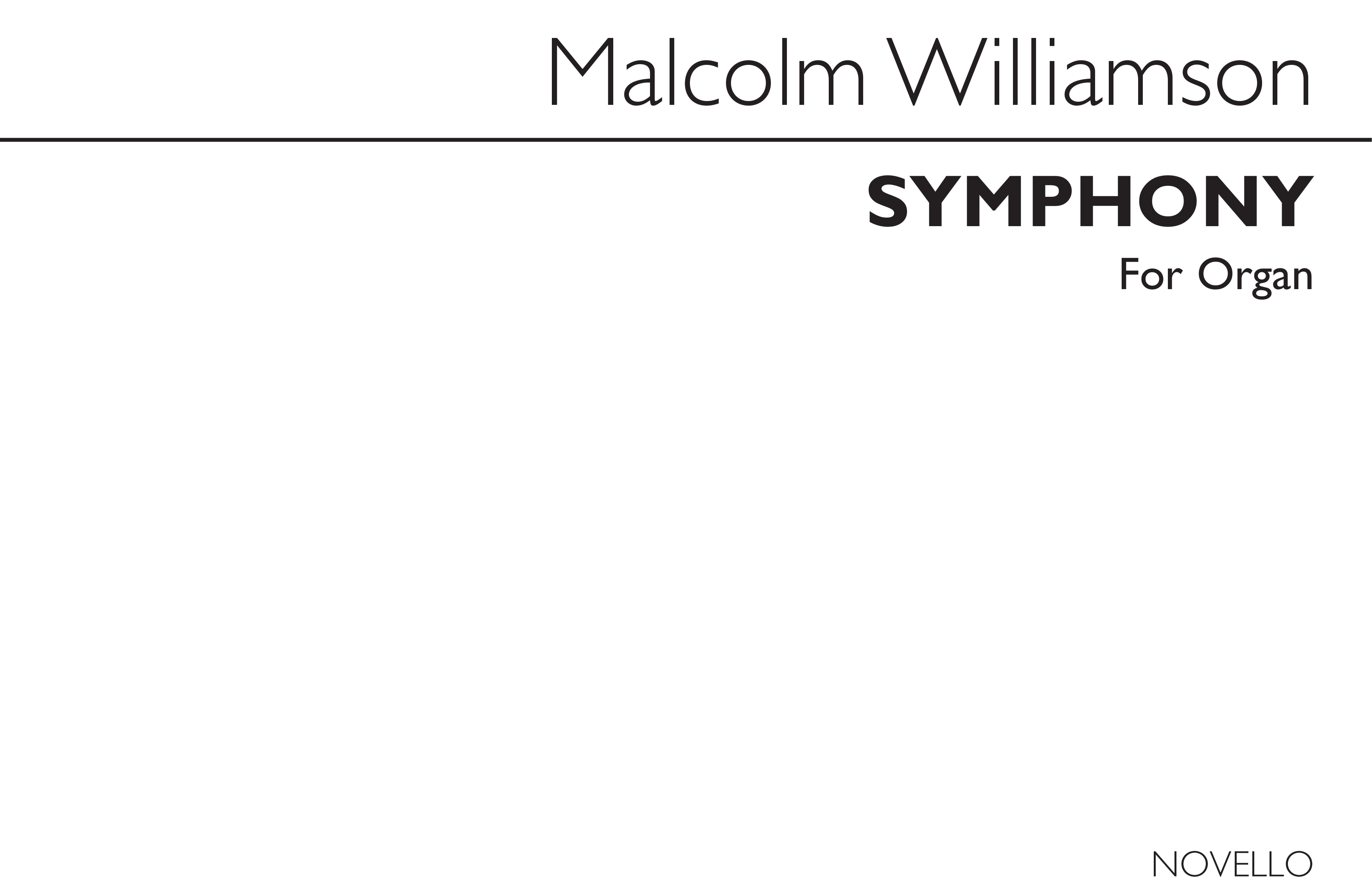 Malcolm Williamson: Symphony For Organ: Organ: Instrumental Work