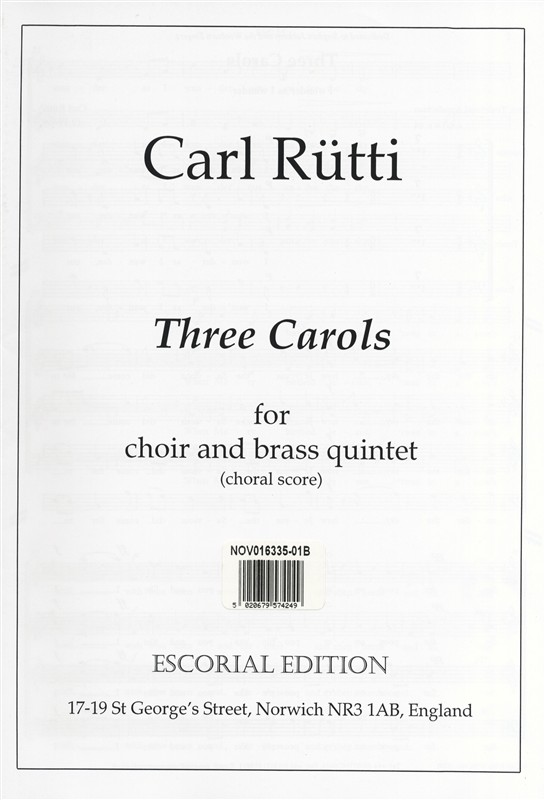 Carl Rtti: Three Carols (Choral Score): SATB: Vocal Score