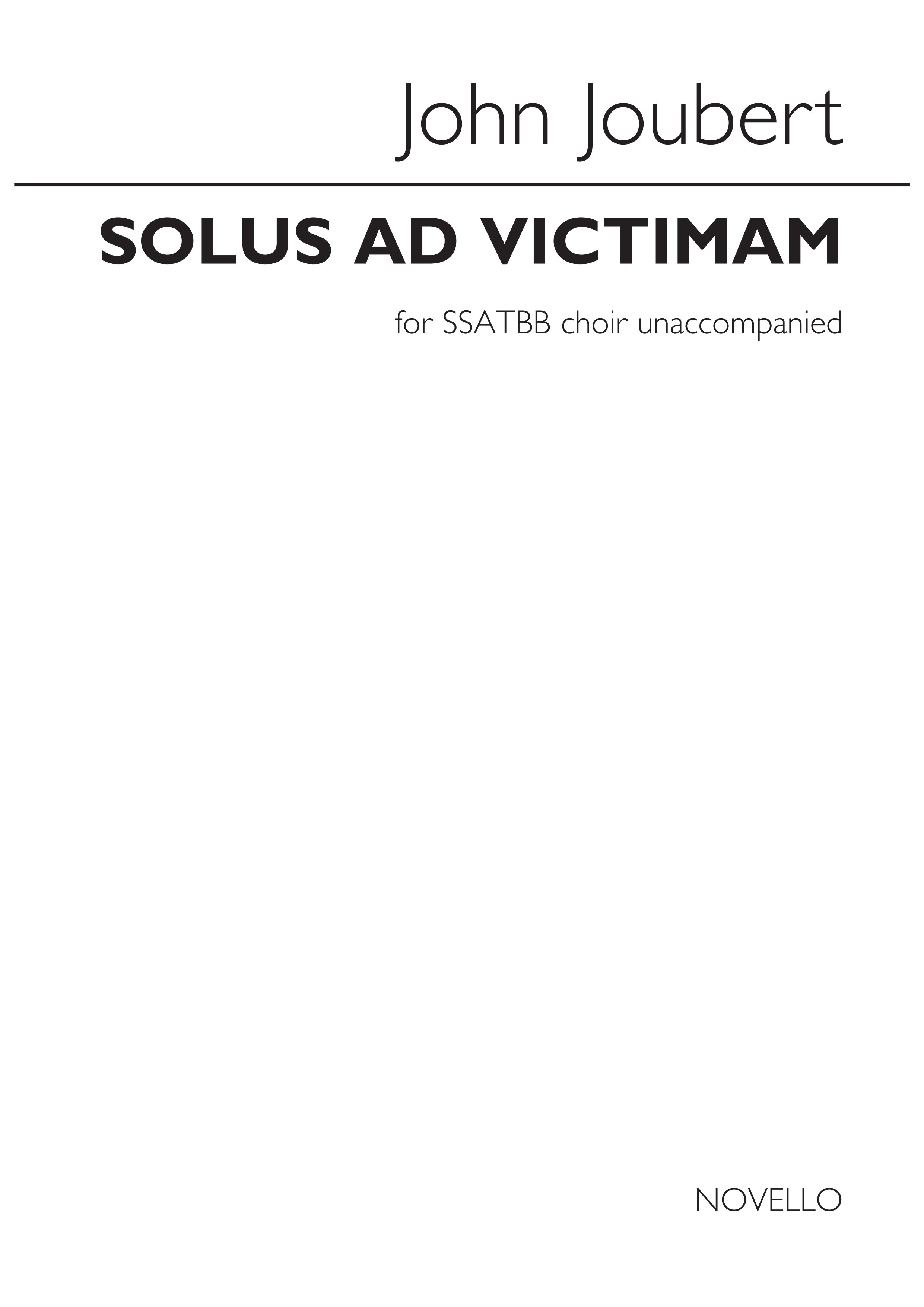 John Joubert: Solus Ad Victimam: SATB: Vocal Score
