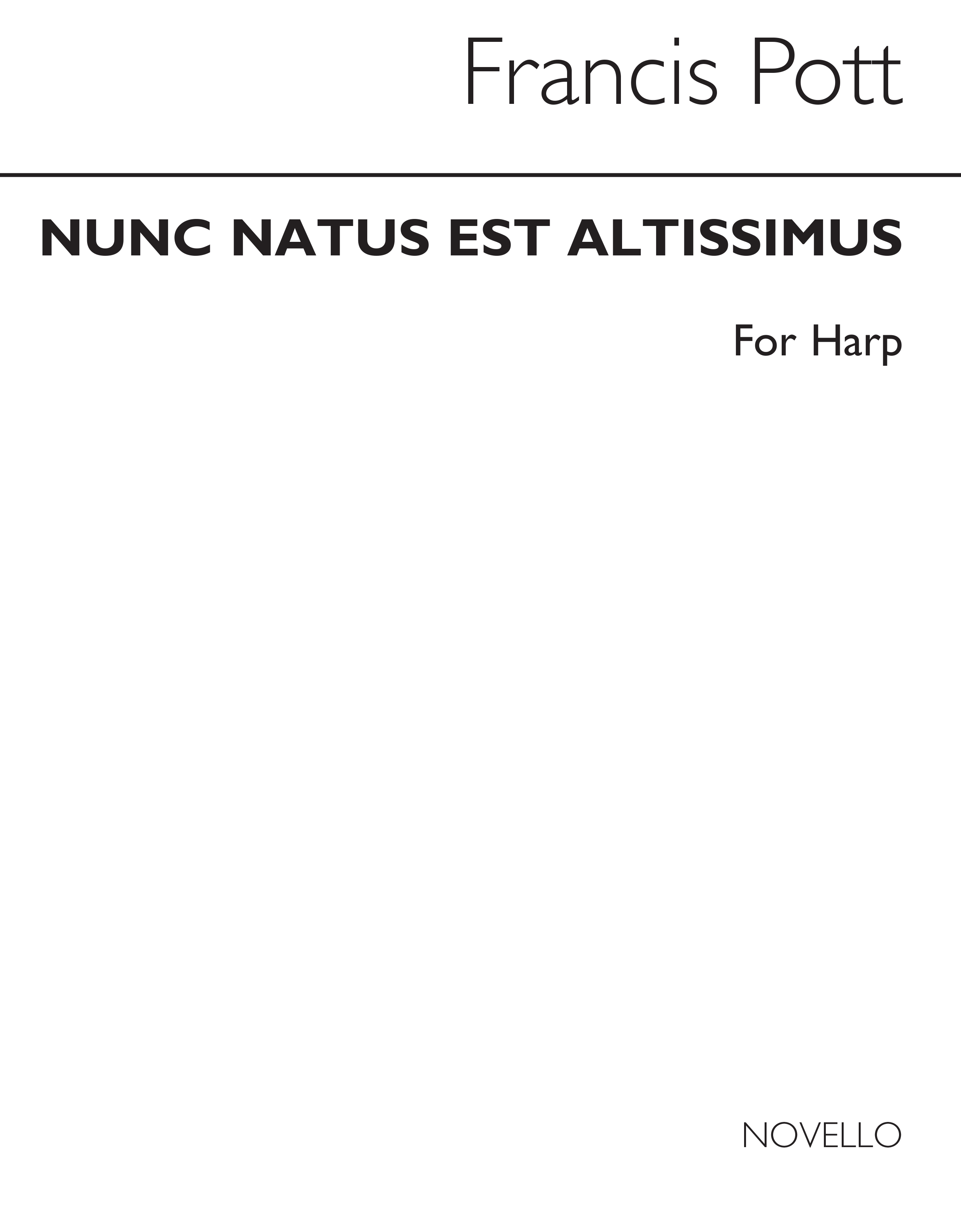 Francis Pott: Nunc Natus Est Altissimus: Harp: Part